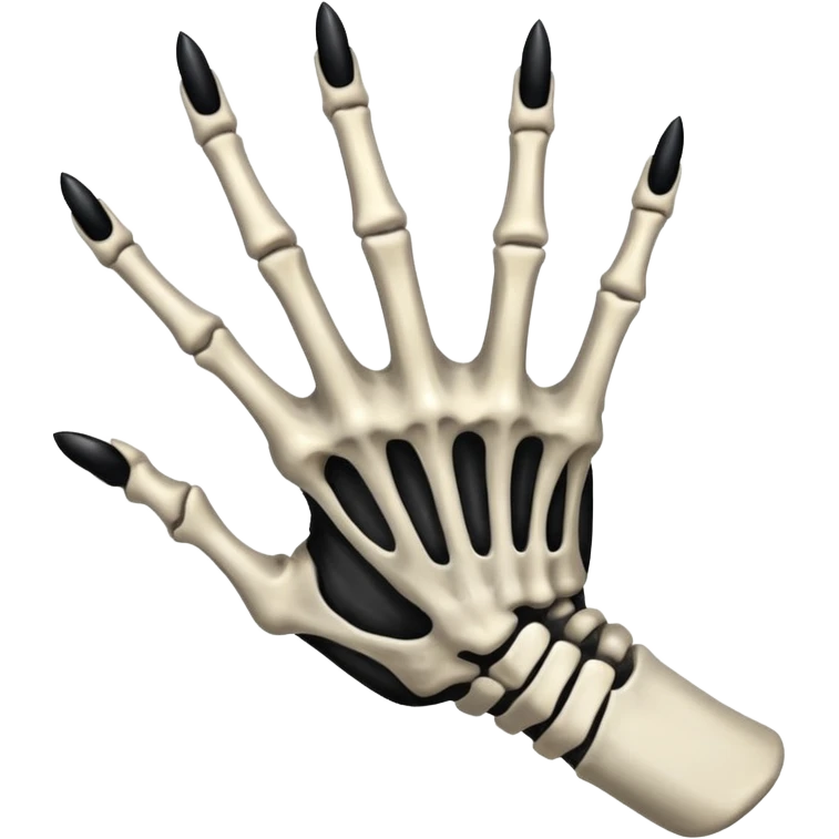 skeleton hand with long black nails emoji