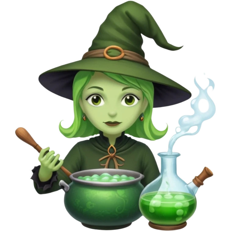 green witch cooking potion emoji