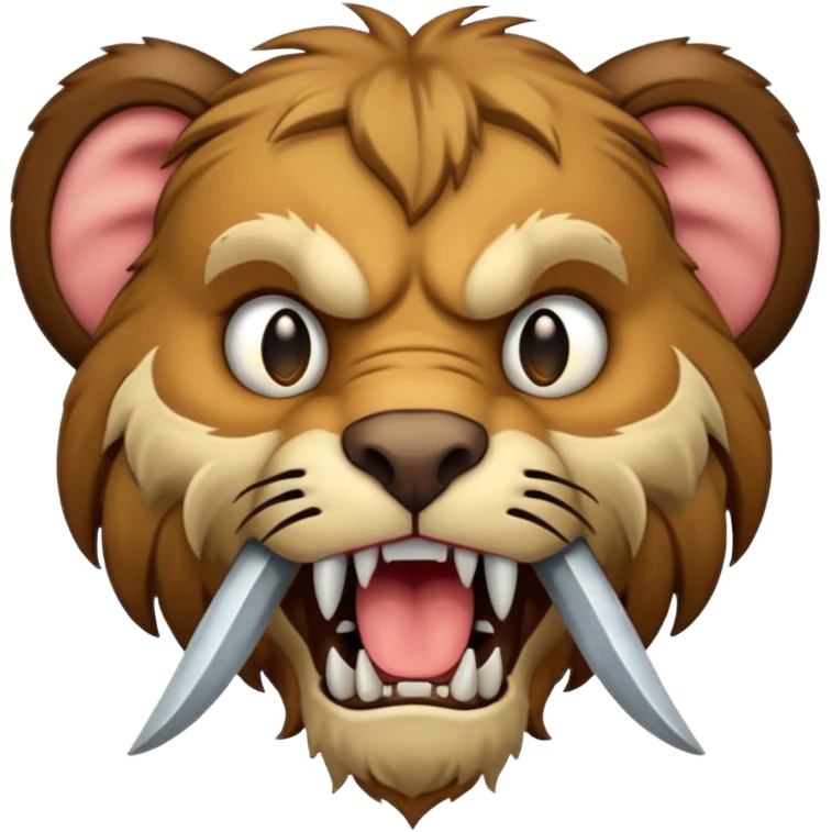 mammoth and saber tooth cat face emoji