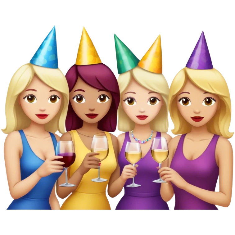 Ladies drinking wine emoji