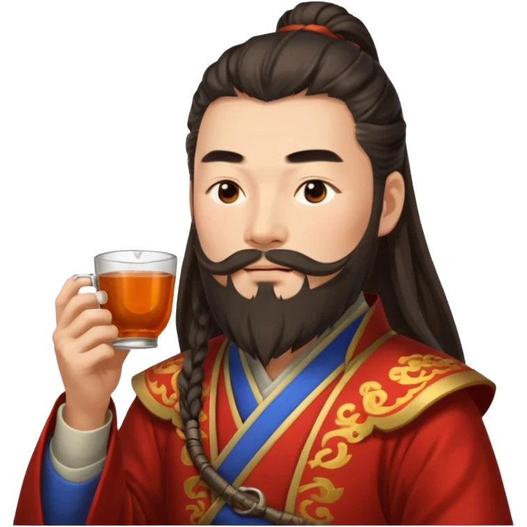 Lu bu squinting while drinking tea  emoji