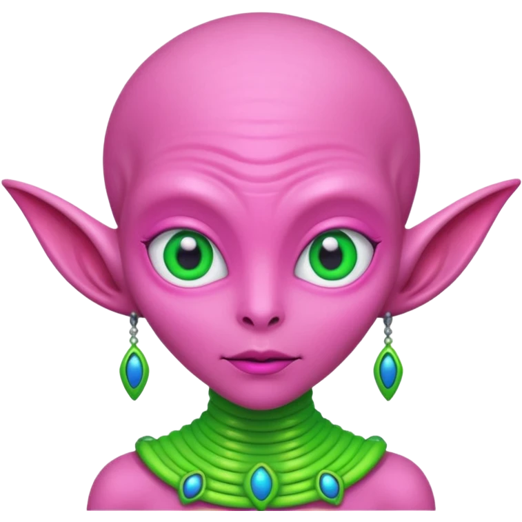 alien living in desert, pink colorful, accessories, just face  emoji
