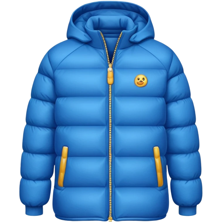 одежда теплый пуховик голубого цвета в стиле айфон emoji