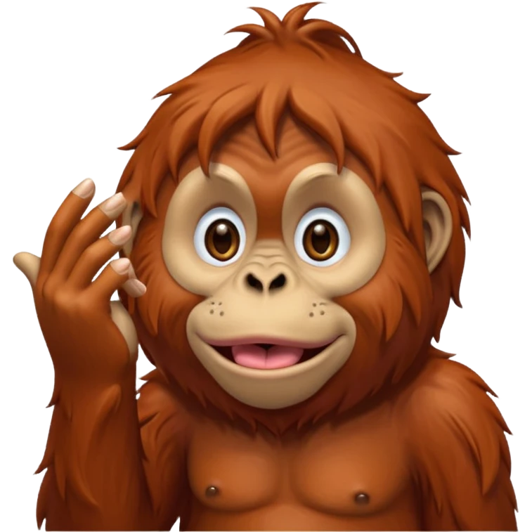 orangutang blowing kiss emoji