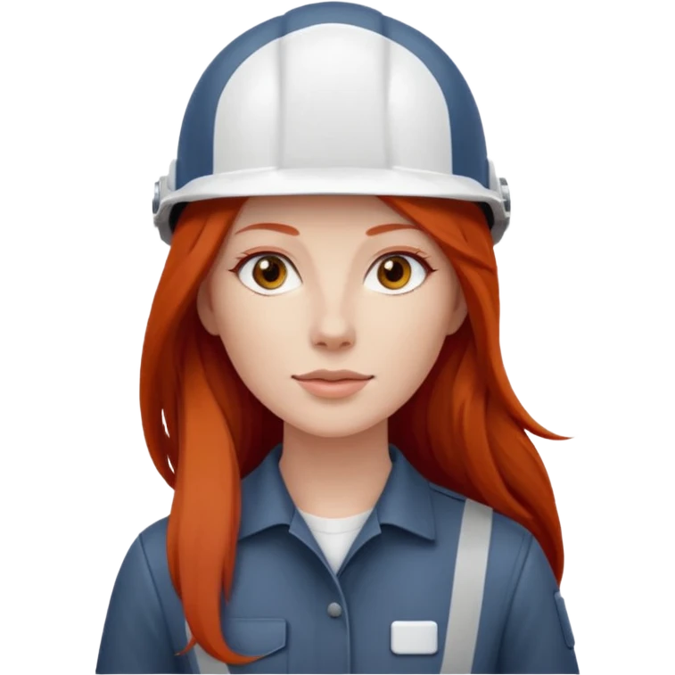 Mujer pelo rojo y largo con casco blanco sin logos  emoji