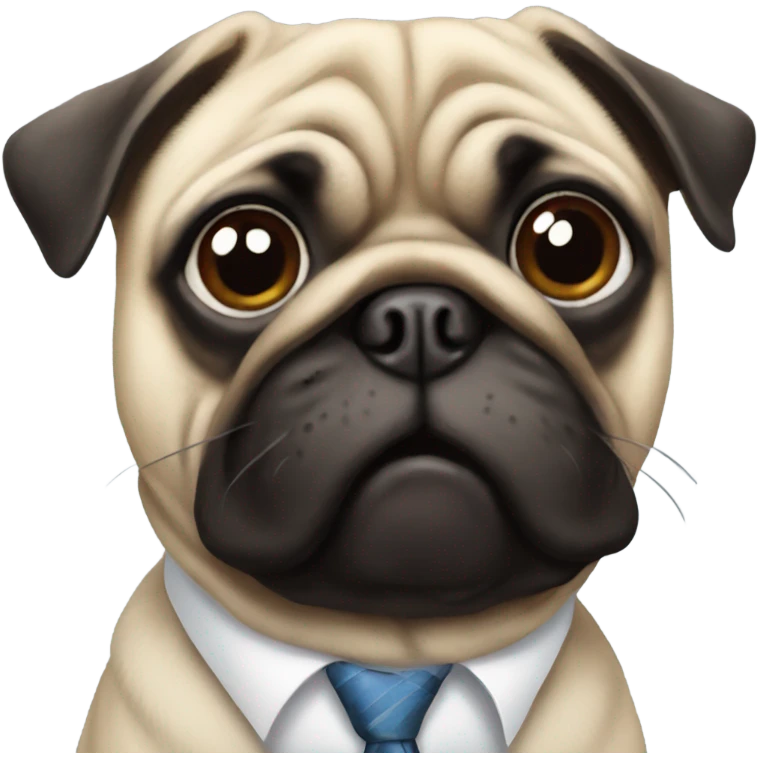 Pug with a tie emoji