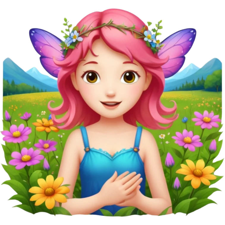 Fairy frolicking in a field emoji