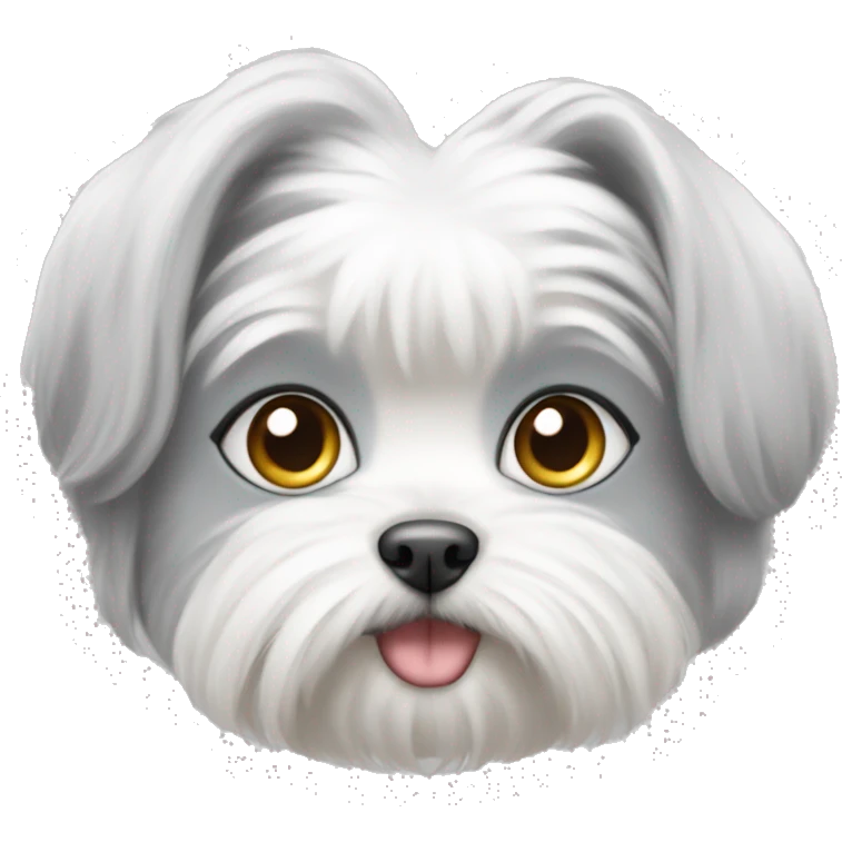 Maltese with white and grey cat emoji