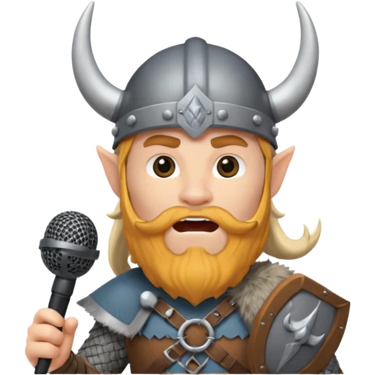 viking singing with micro emoji