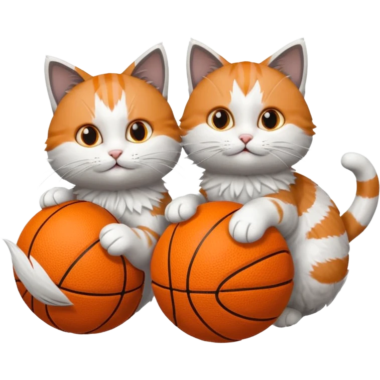 2 cats spinning basketballs emoji