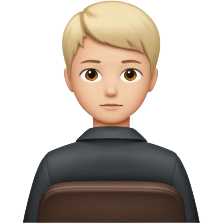 Back of head sitting on an office chair emoji
