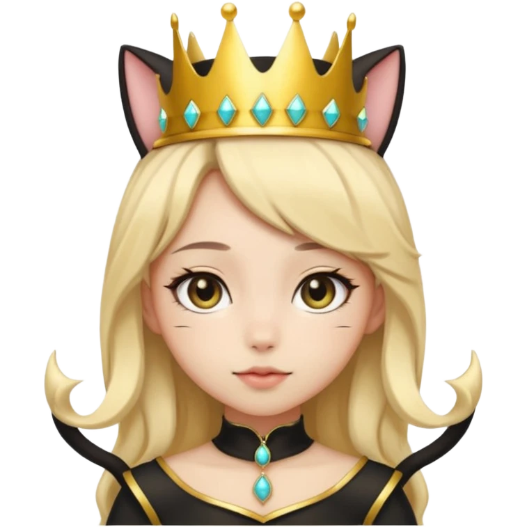 queen black cat kawaii girl emoji