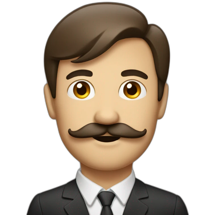Homme avec une moustache carré  emoji