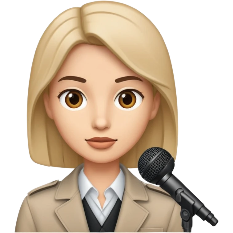 journalist with a microphone emoji