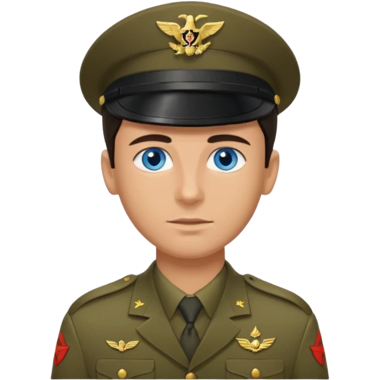 Военный модный Дима голубые глаза темные волосы emoji