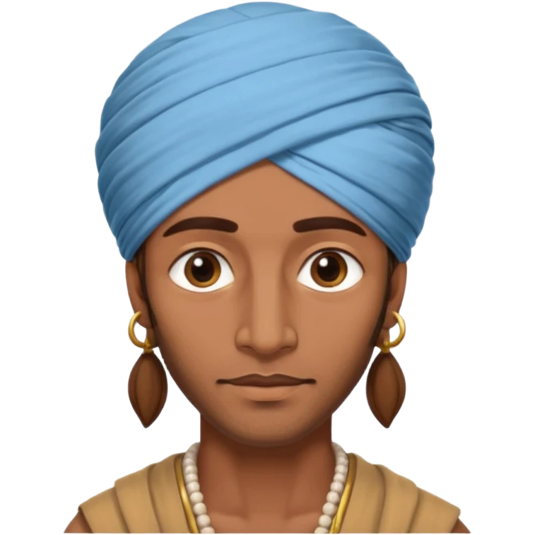 Indian guy with long face and brown hair emoji