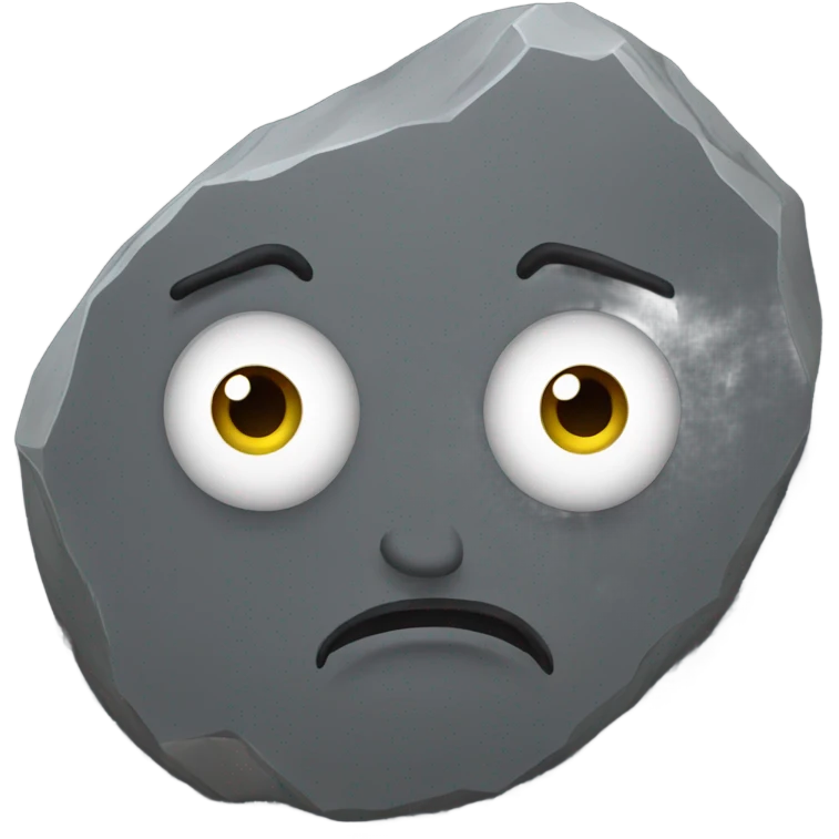 Rock with eyes emoji