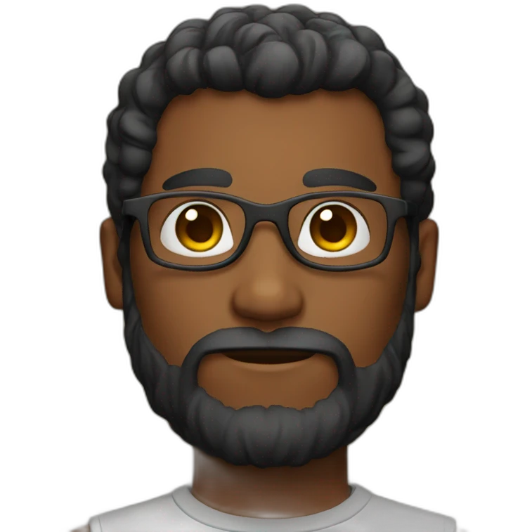 black bearded geek emoji