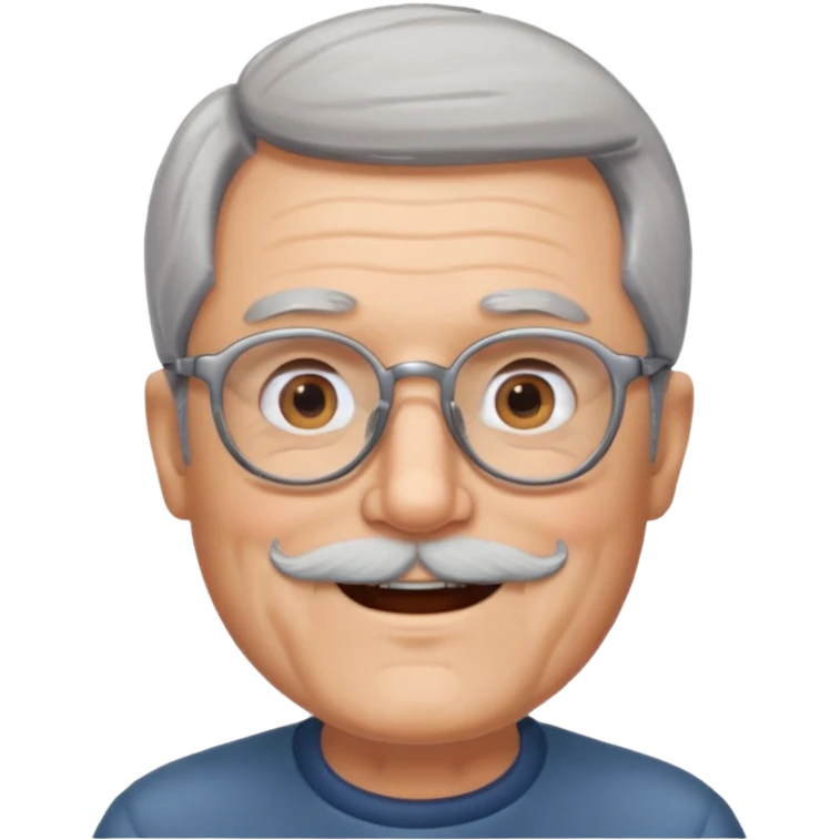 happy granddad with grey hair and beard and glasses emoji