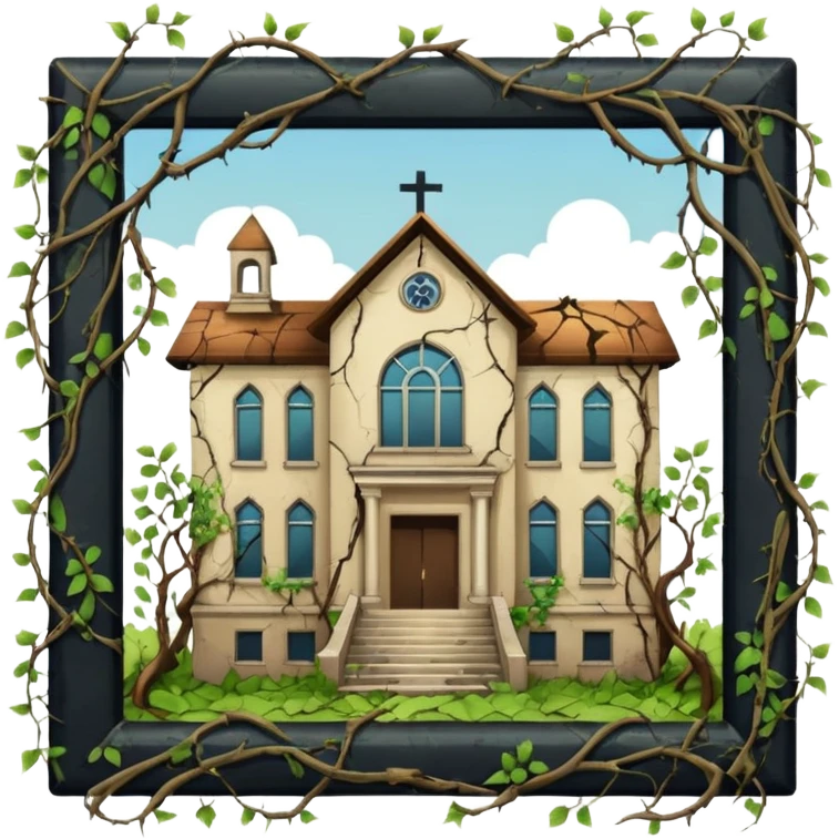 A broken/abandoned school emoji