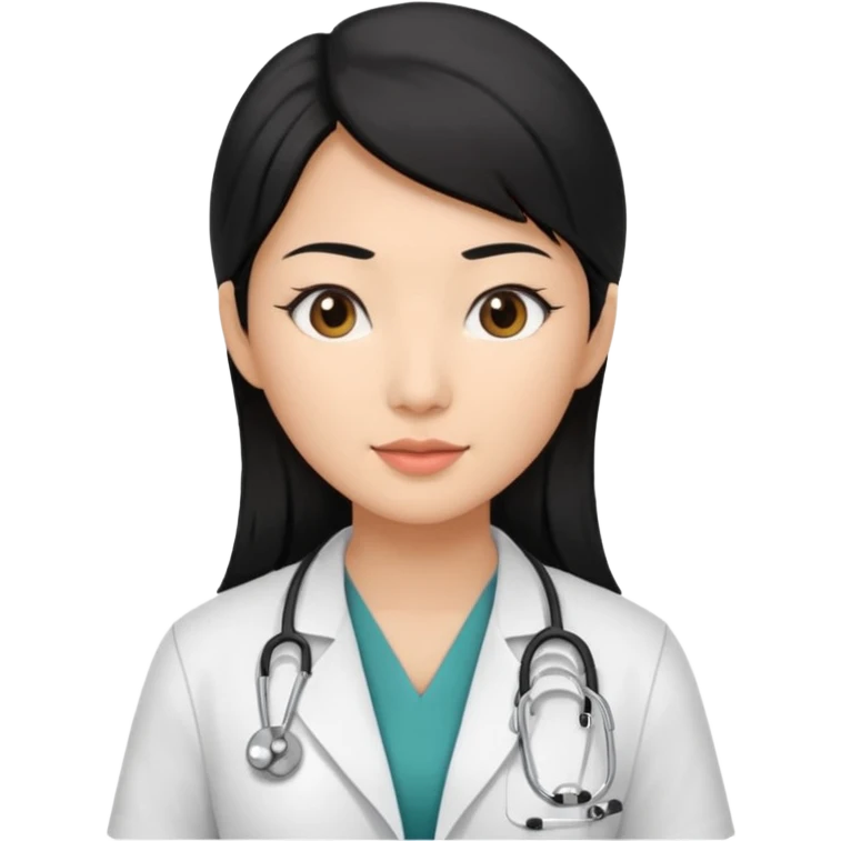 asian doctor female no stethoscopeblack hair emoji