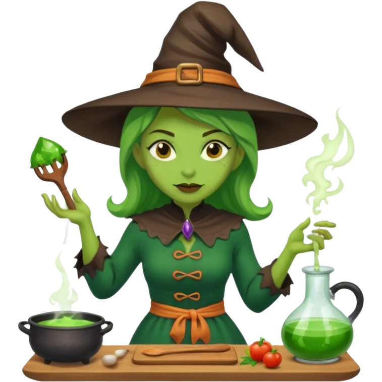 green witch cooking potion emoji