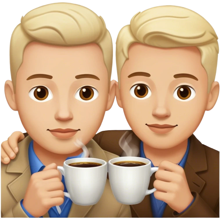 Two gays having coffee emoji
