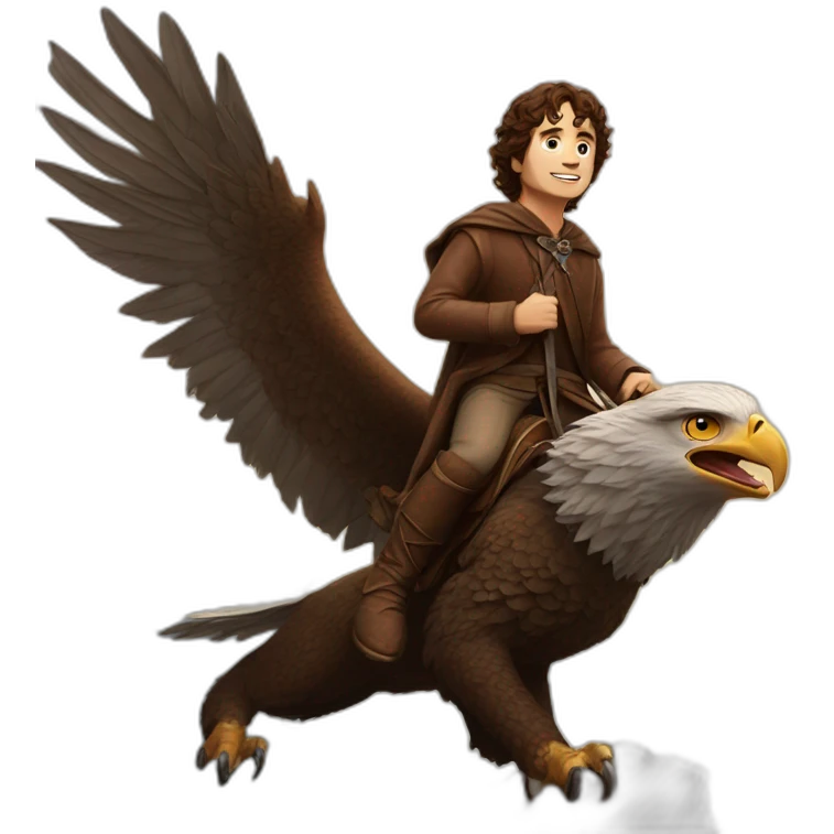 Frodo riding Giant Eagle emoji
