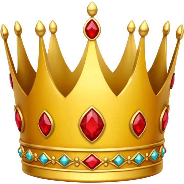 yellow crown with only red gems a lot red gems emoji