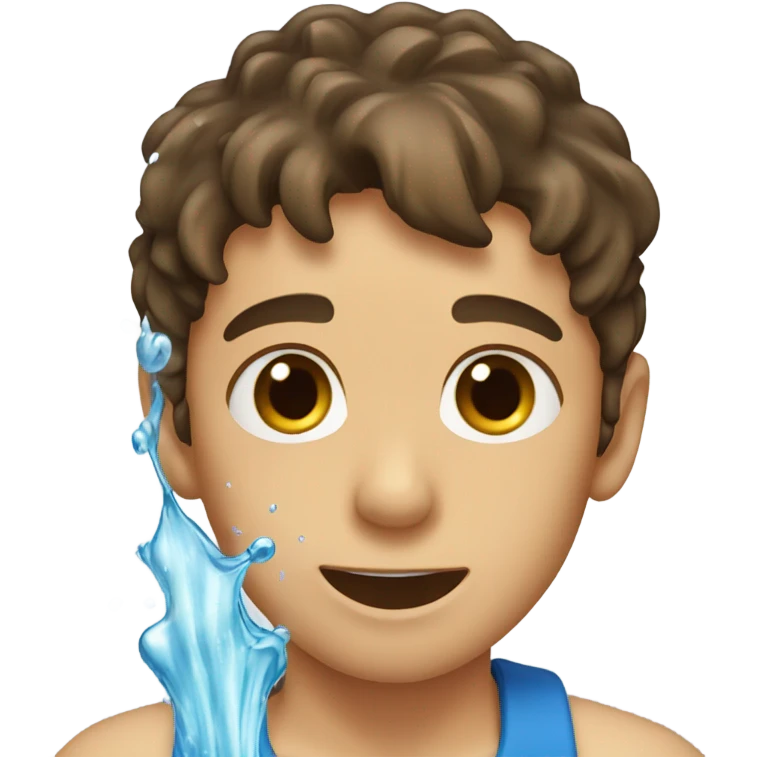 Water splashed on face boy with brown hair emoji