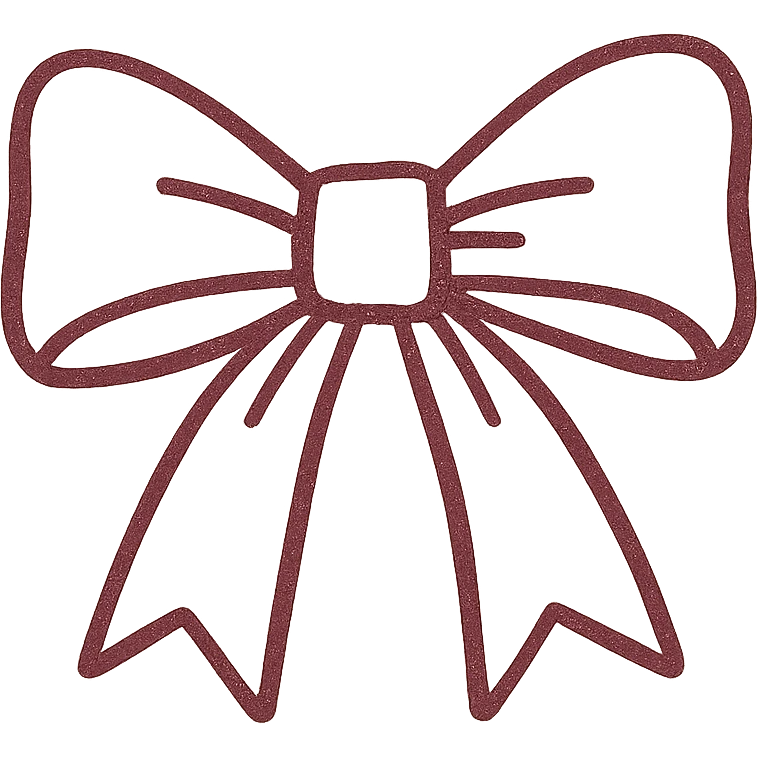 a bow in burgundy color emoji