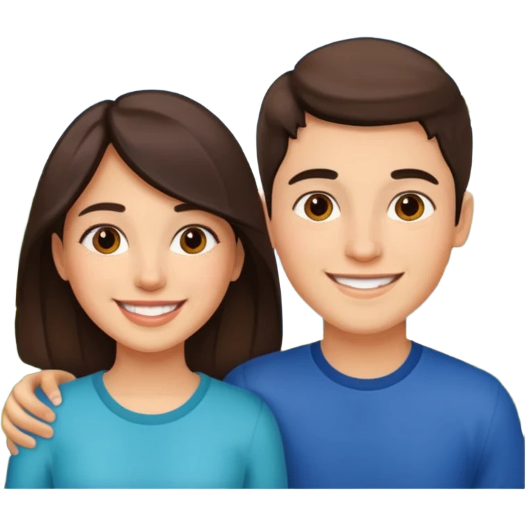 Young latina with a gringo together emoji