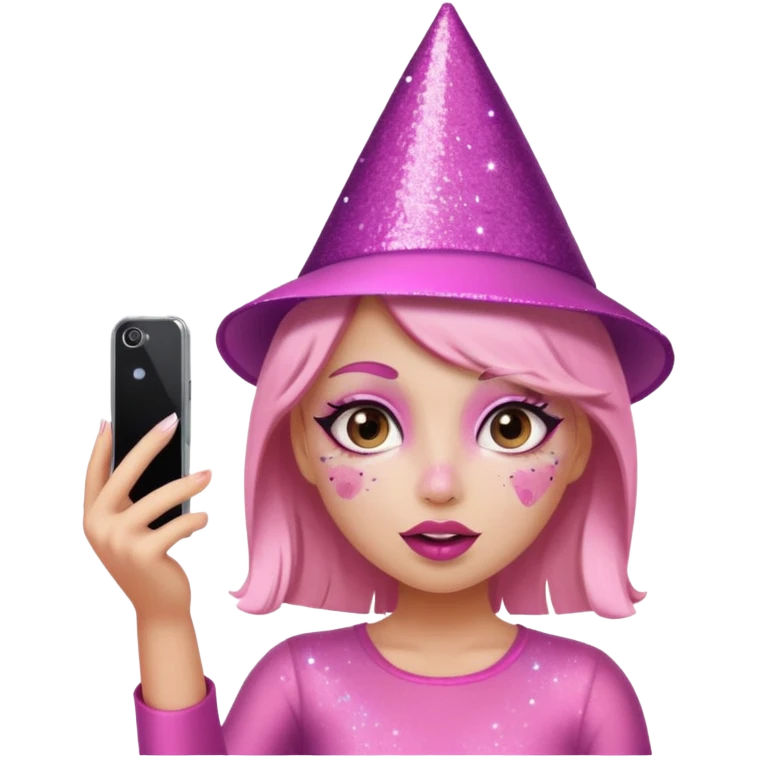 glitter pink girl naughty selfie emoji