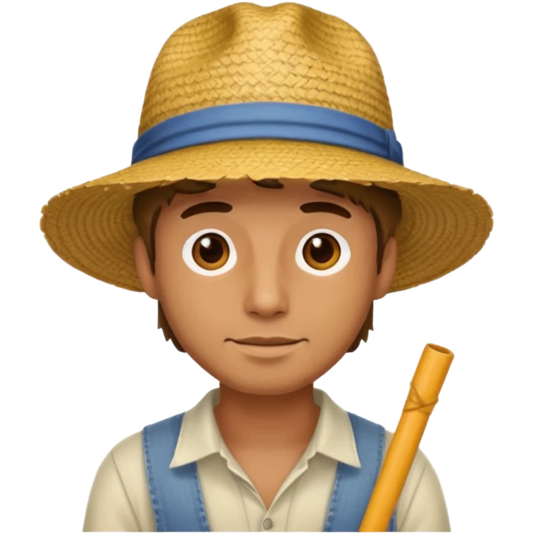 full body man with straw hat emoji
