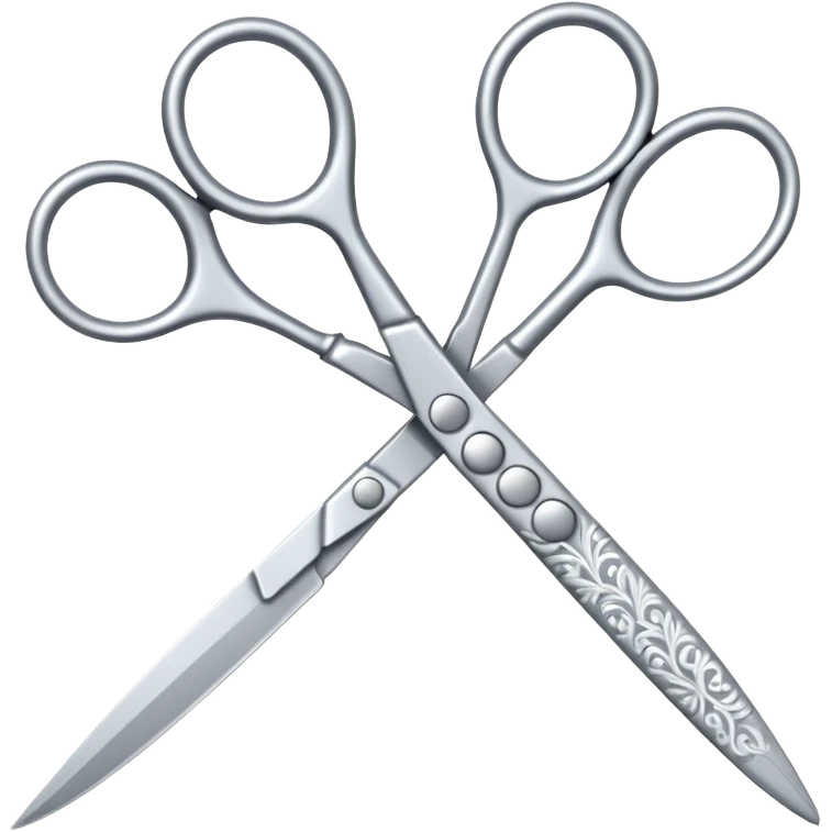 scissors with a lace ornament nearby emoji