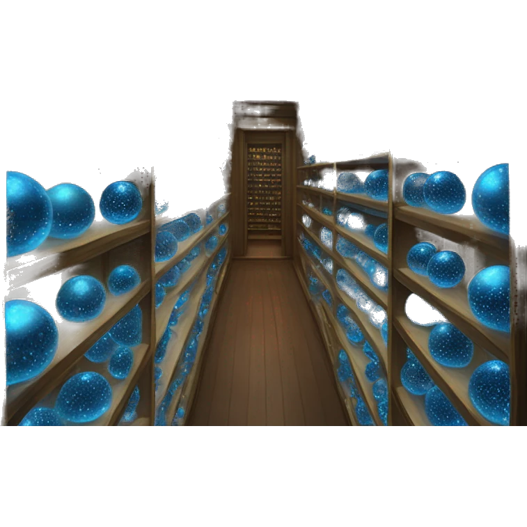 The shelves in the Hall of blue Prophecies are tall and endless, lined with thousands of glass orbs containing prophecies. Each orb glows faintly, housing a record of a prophetic revelation, guarded by magic and accessible only to those directly involved  emoji