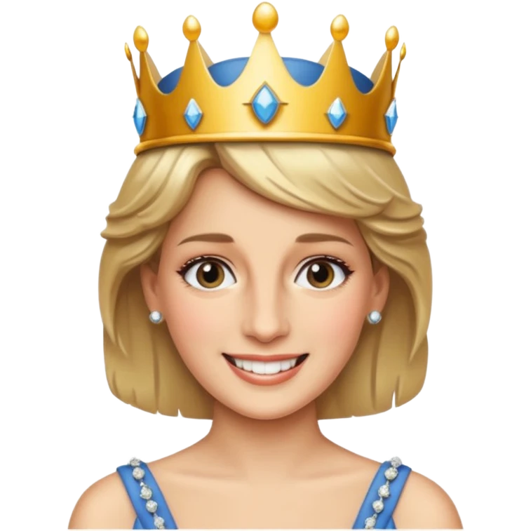 content face, Princess Diana with a crown emoji