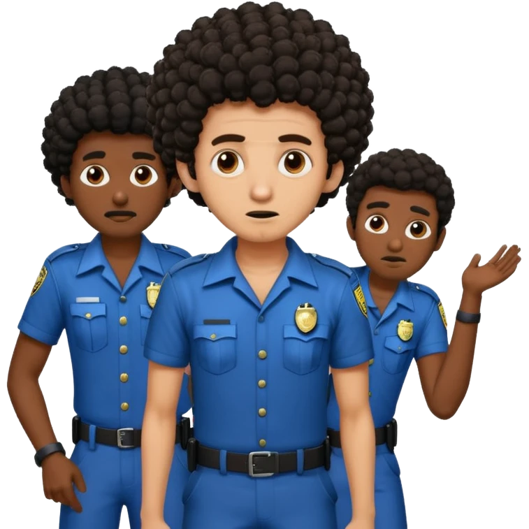 Make a dirty Indian with a short Afro that is curly hair getting arrested. Make the Indian skinny too. Give him a it support outfit emoji