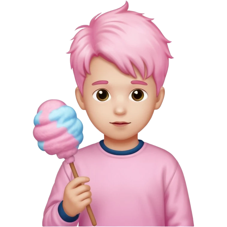 cotton candy holding male kid emoji