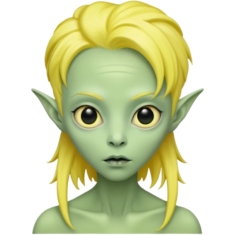 alien with yellow hair emoji