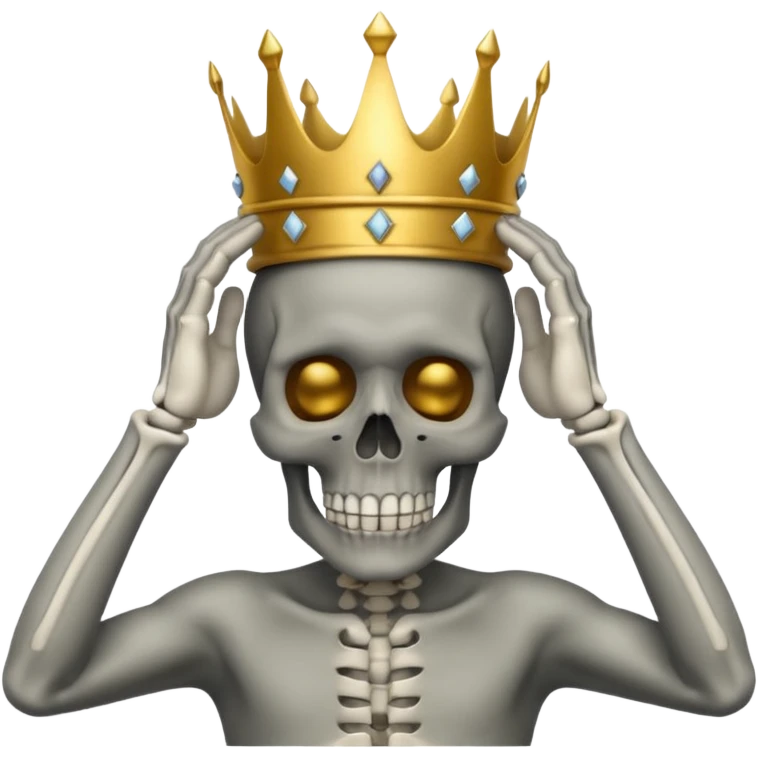 Skull with hands on head and a crown emoji