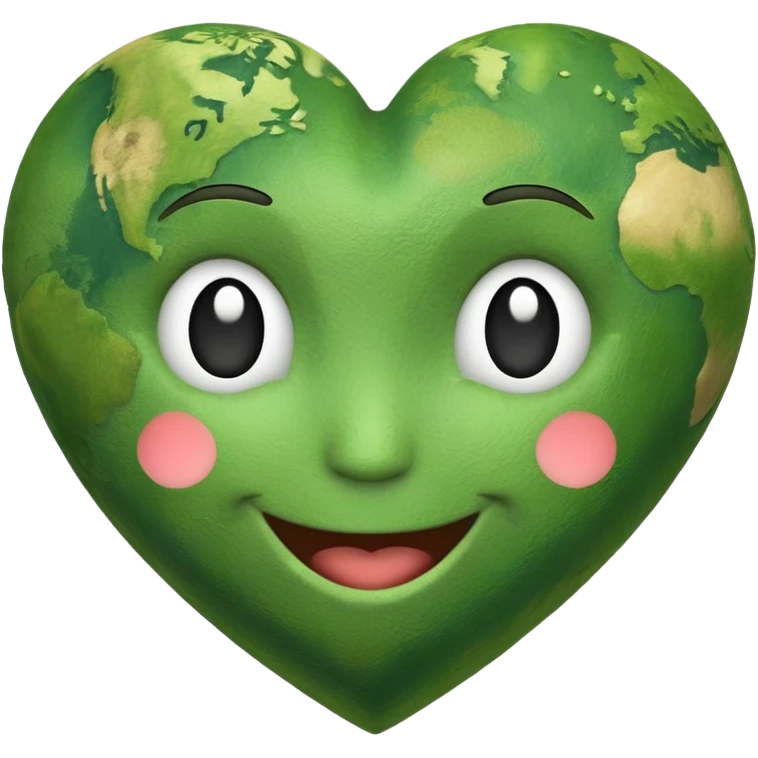 earth heart emoji with face emoji