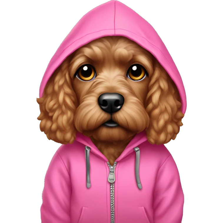 Cockapoo with pink hoodie emoji