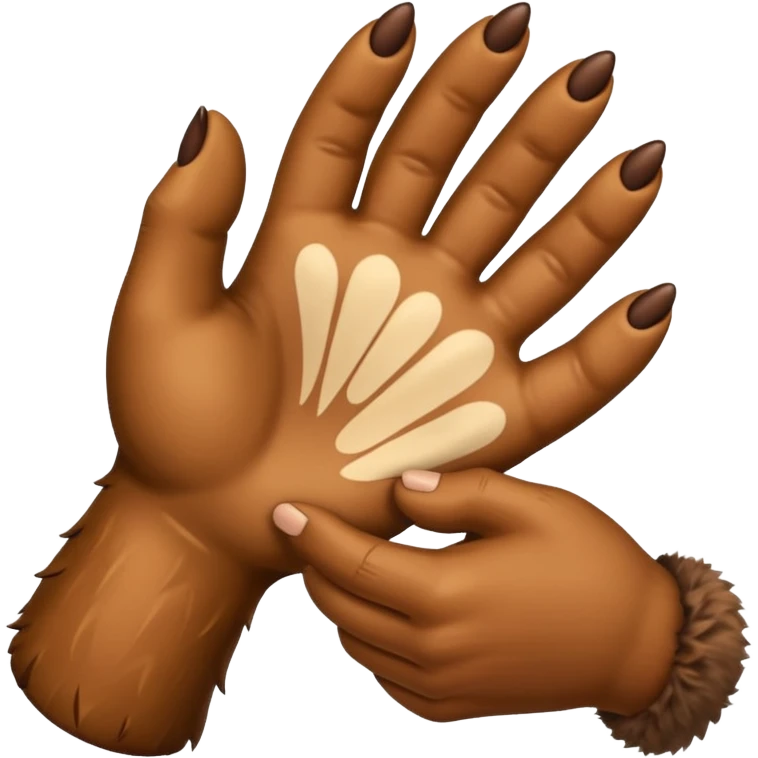 handshake between a normal emoji hand and a bear claw emoji