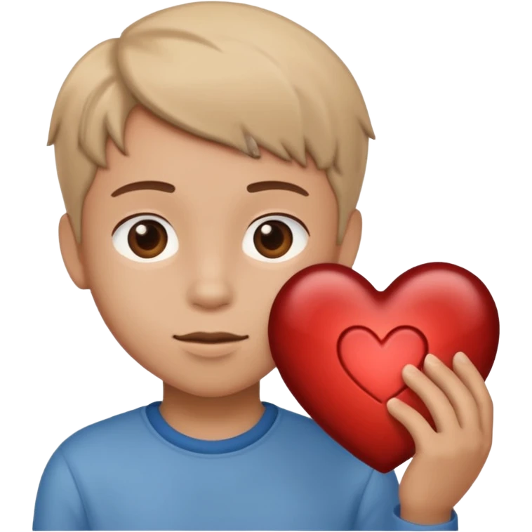brown heart with boy emoji
