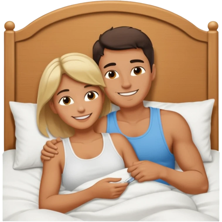 Masculine women spooning in bed emoji