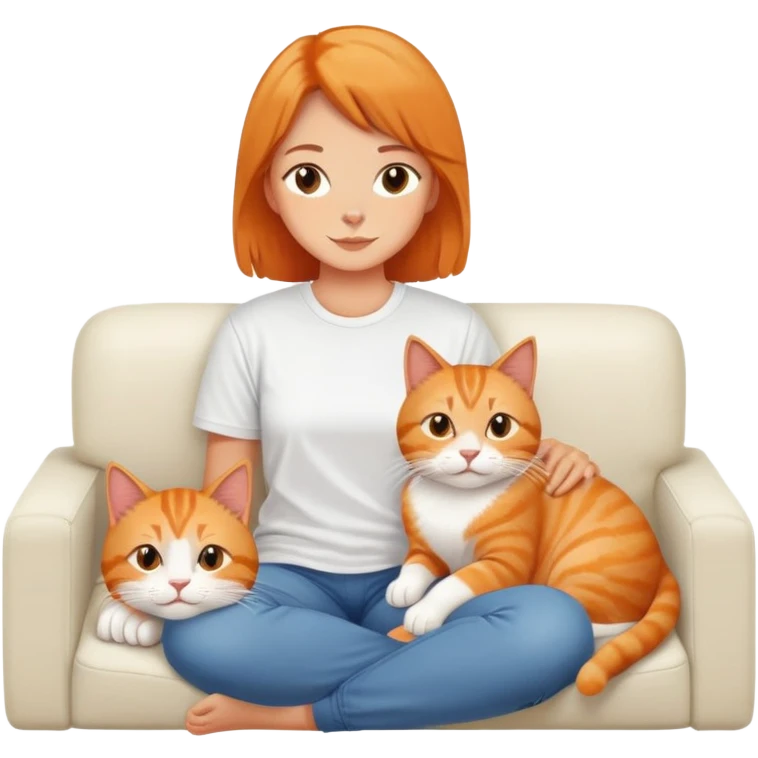 cat and owner relaxing together on sofa emoji