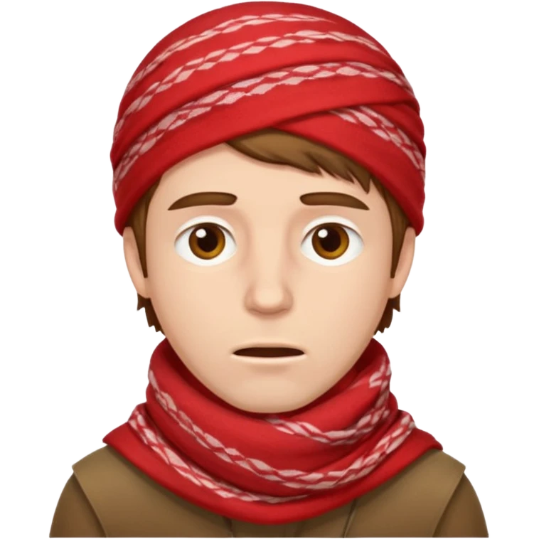 Sore throat for white brown hair guy
No fever - red keffieh palestinian emoji
