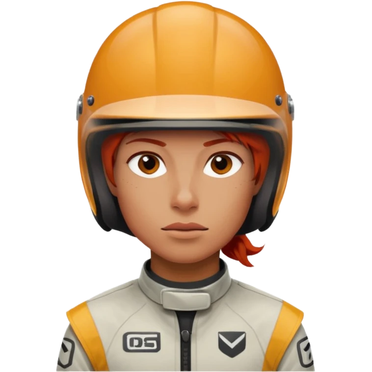 red haired racer emoji