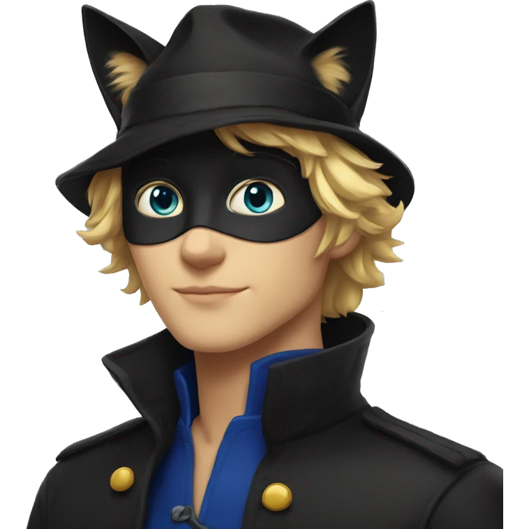 Chat noir avec les yeux bleus  emoji